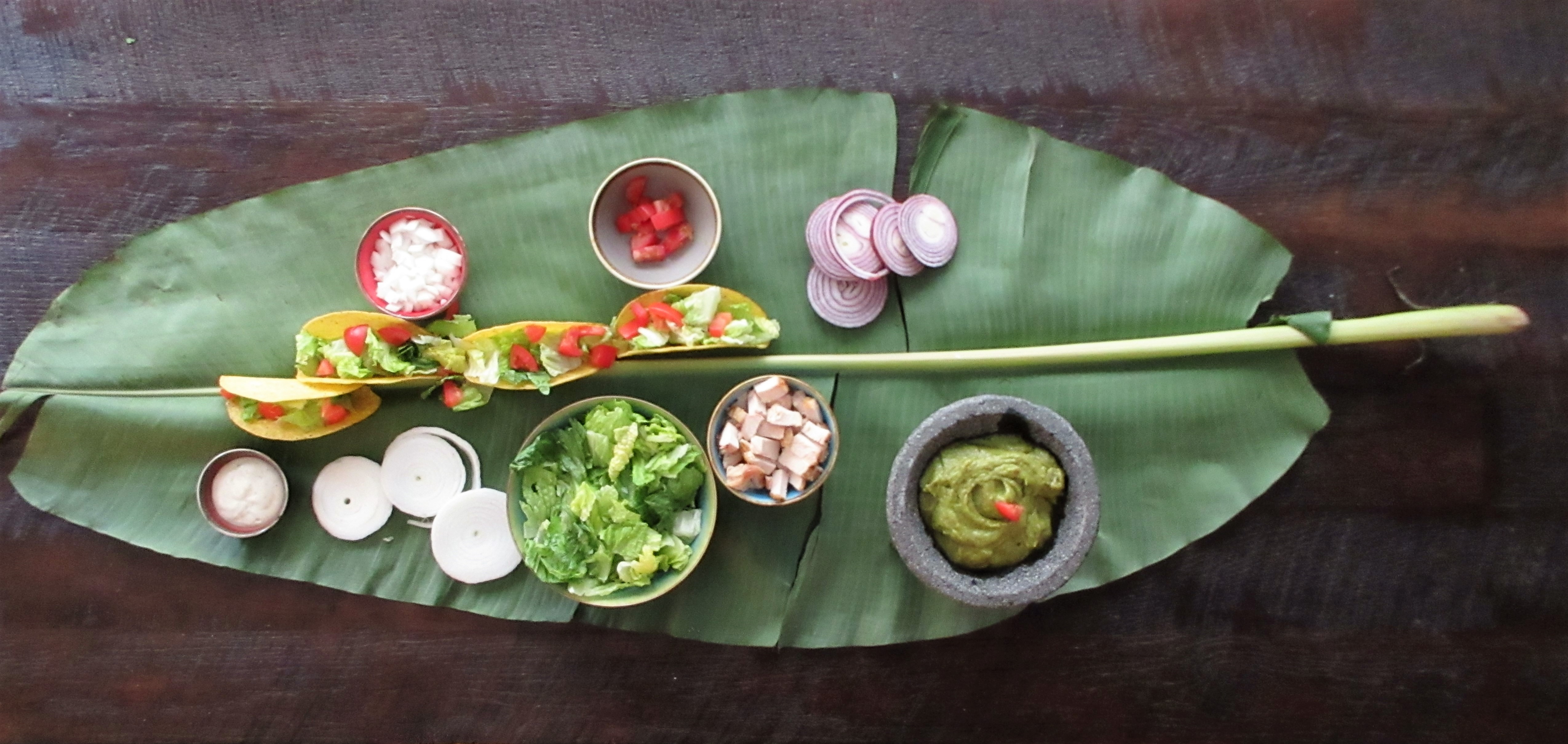 taco night at home dewitt kendall product development expert table setting tabletimes blog banana leaves