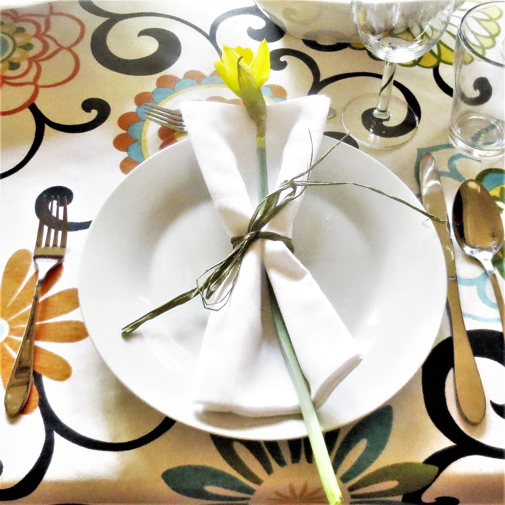 dinnerware table setting floral expert dewitt kendall tabletimes Easter ideas