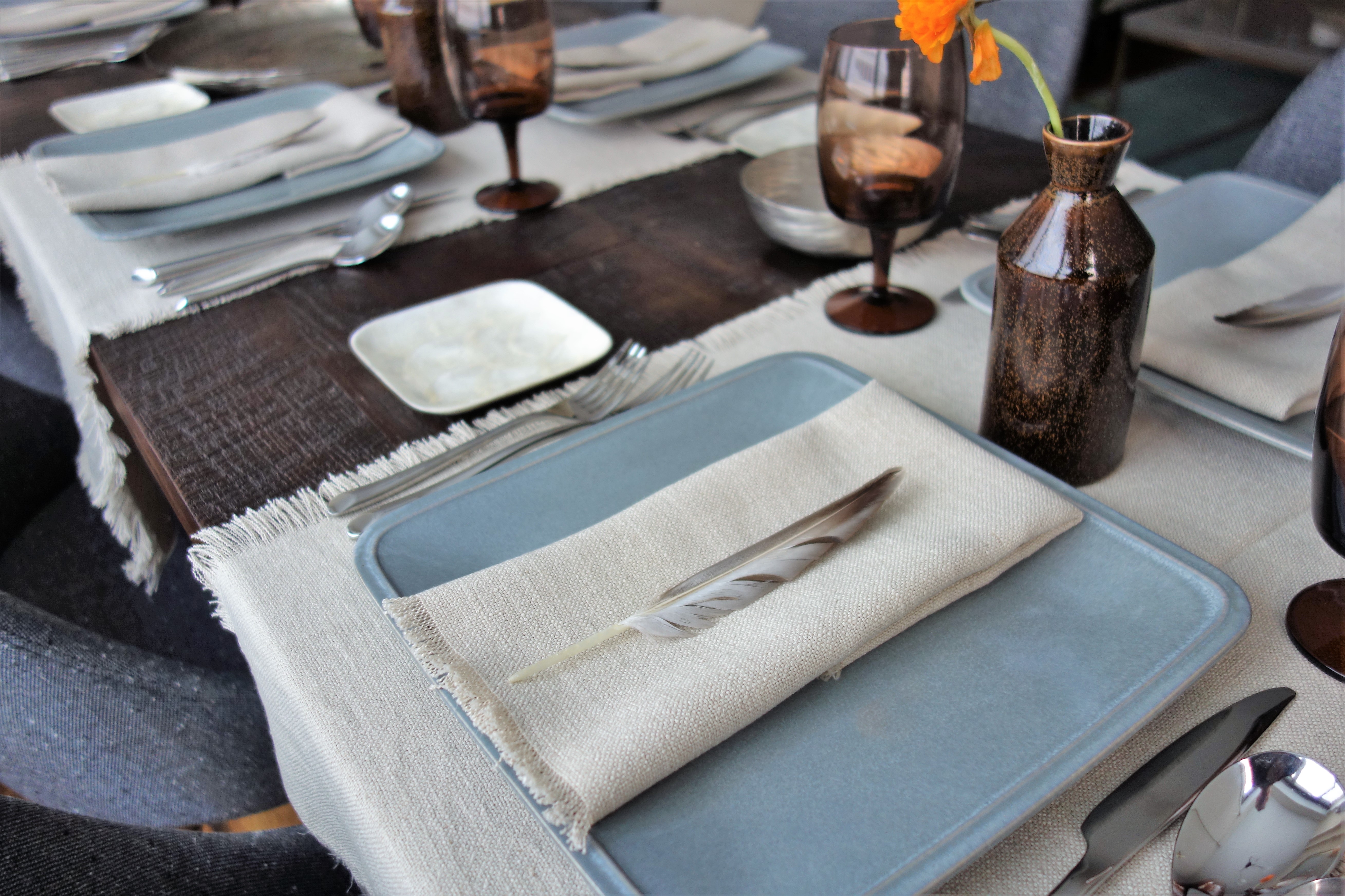 dinnerware table settings food styling product development dewitt kendall feather accent tabletimes